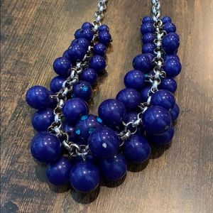 Blue Bead Statement Necklace